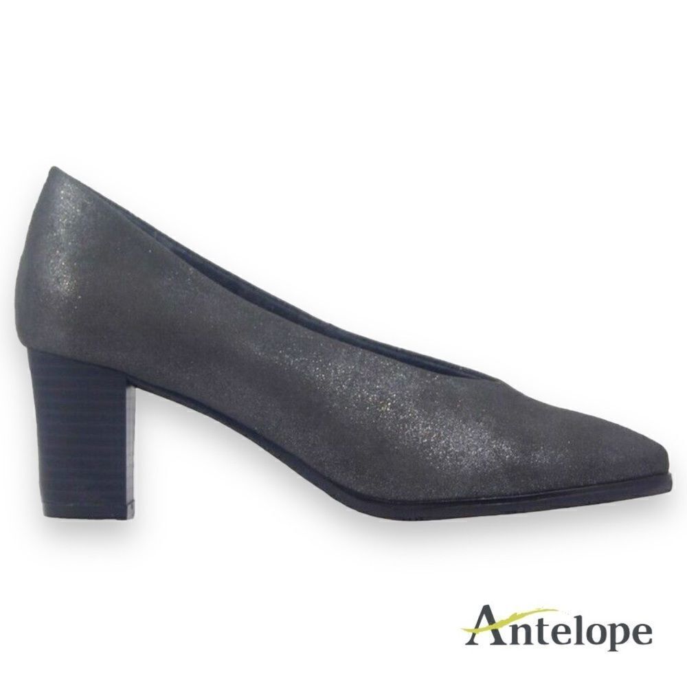 ANTELOPE 509 Metallic Pump in Gray Suede Leather
